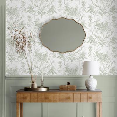Vliestapete LAURA ASHLEY "TUILIERIES", grün (grun), H:10m L:10m, Vlies, Tapeten, Design Tapeten