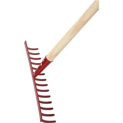 Magni, Rechen, Floraworld 010651 Gartenrechen Classic mit Stiel 14 Zinken rot