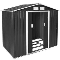 tectake Gartenhaus mit Satteldach  Grau/Weiß