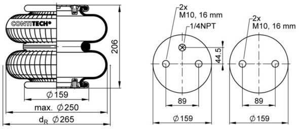 Contitech Air Spring Federbalg, Luftfederung-Achsanhebung Luftfederung Premium Range Fd2001914m10