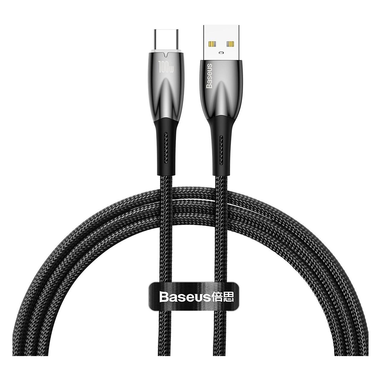Baseus USB cable for USB-C Glimmer Series, 100W, 1m (Black) (1 m, USB 2.0, 100 W) (CADH000401)