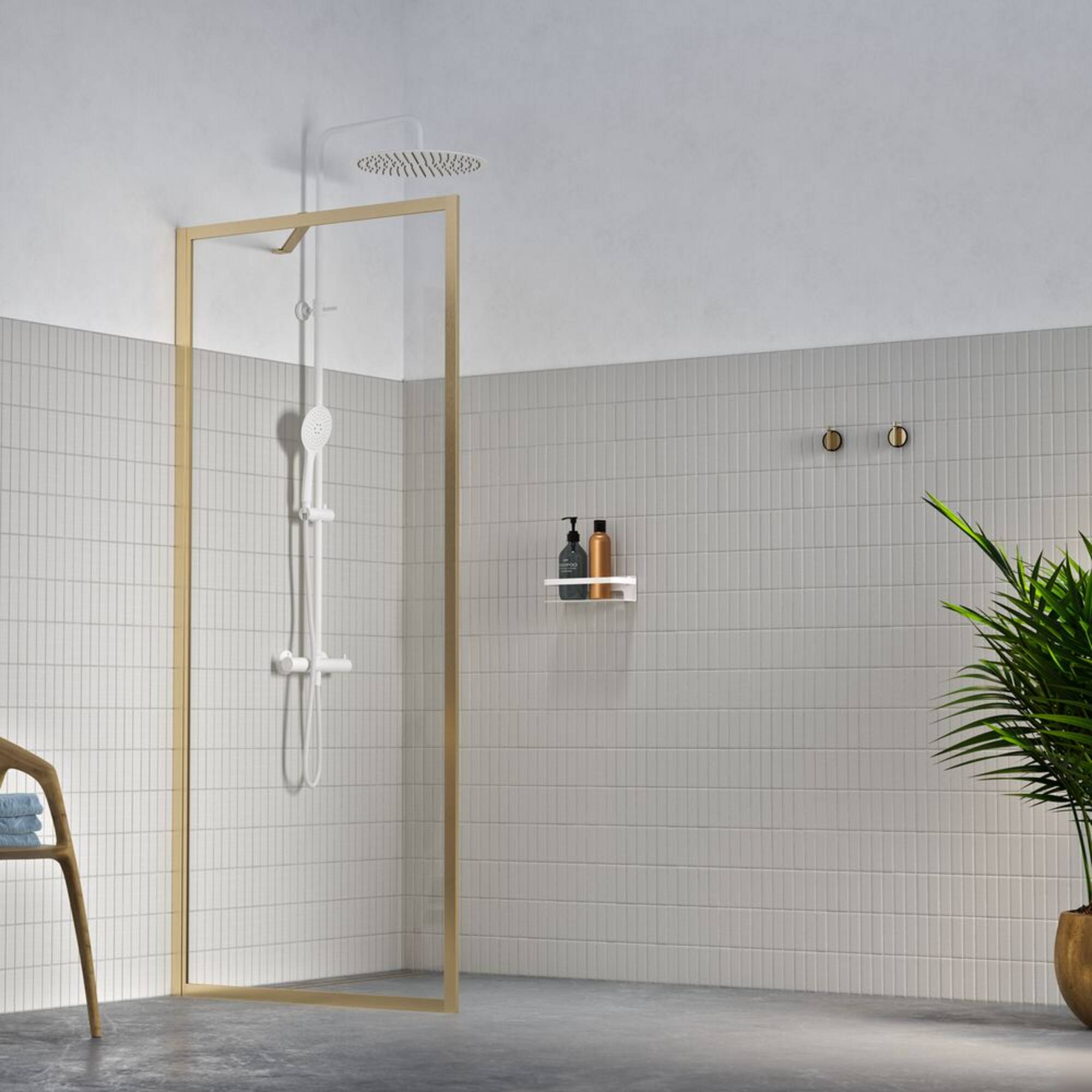 Sealskin Contour begehbare Dusche inkl. Antikalk 90x200cm gebürstetes Gold