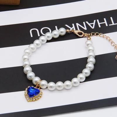 Inspire Essentials Elegant Pearl Cat Collar Adjustable Kitten Necklace Collar 1 l 30 35cm