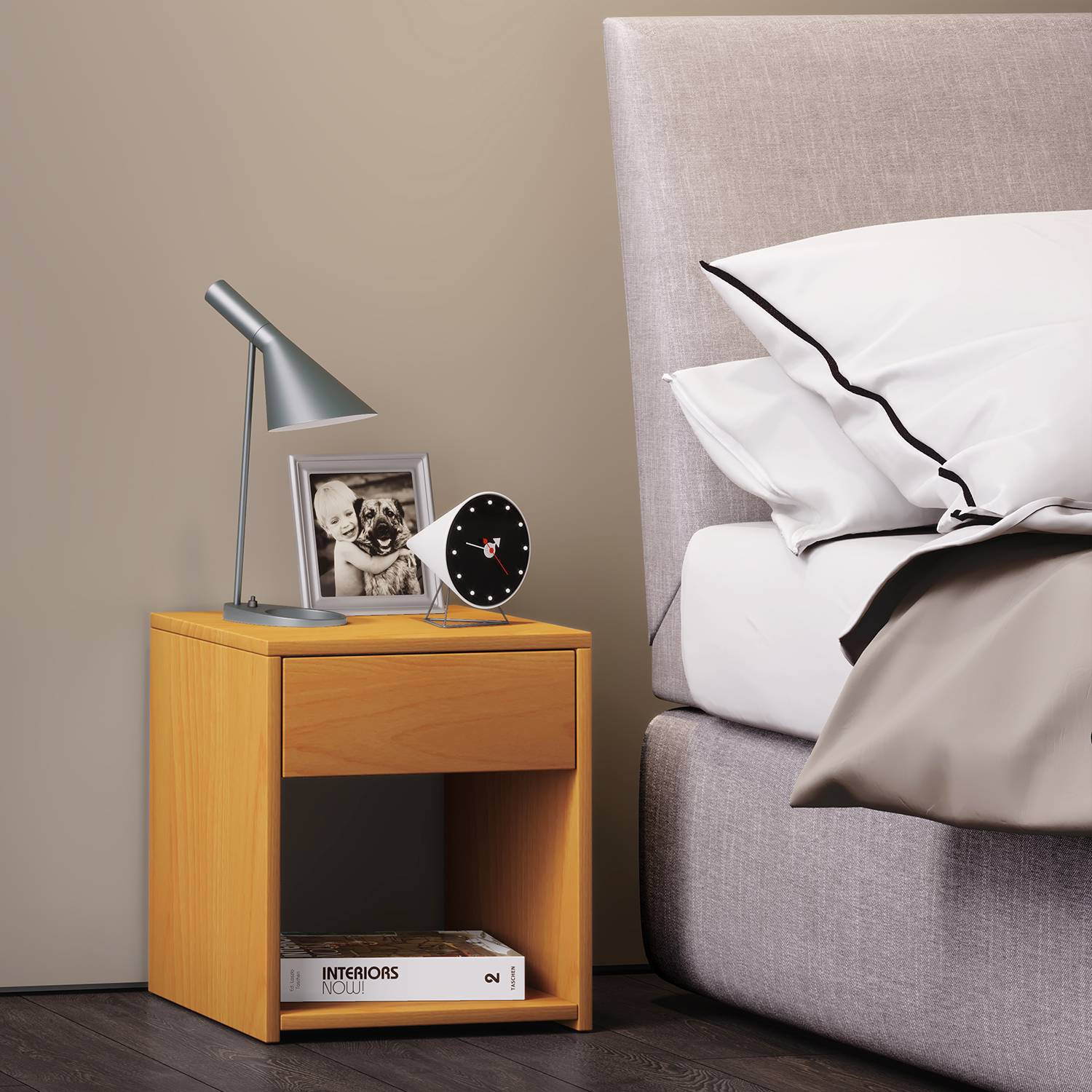 home24 Bijzettafel Sledo Bruin Beukenlook 40 cm