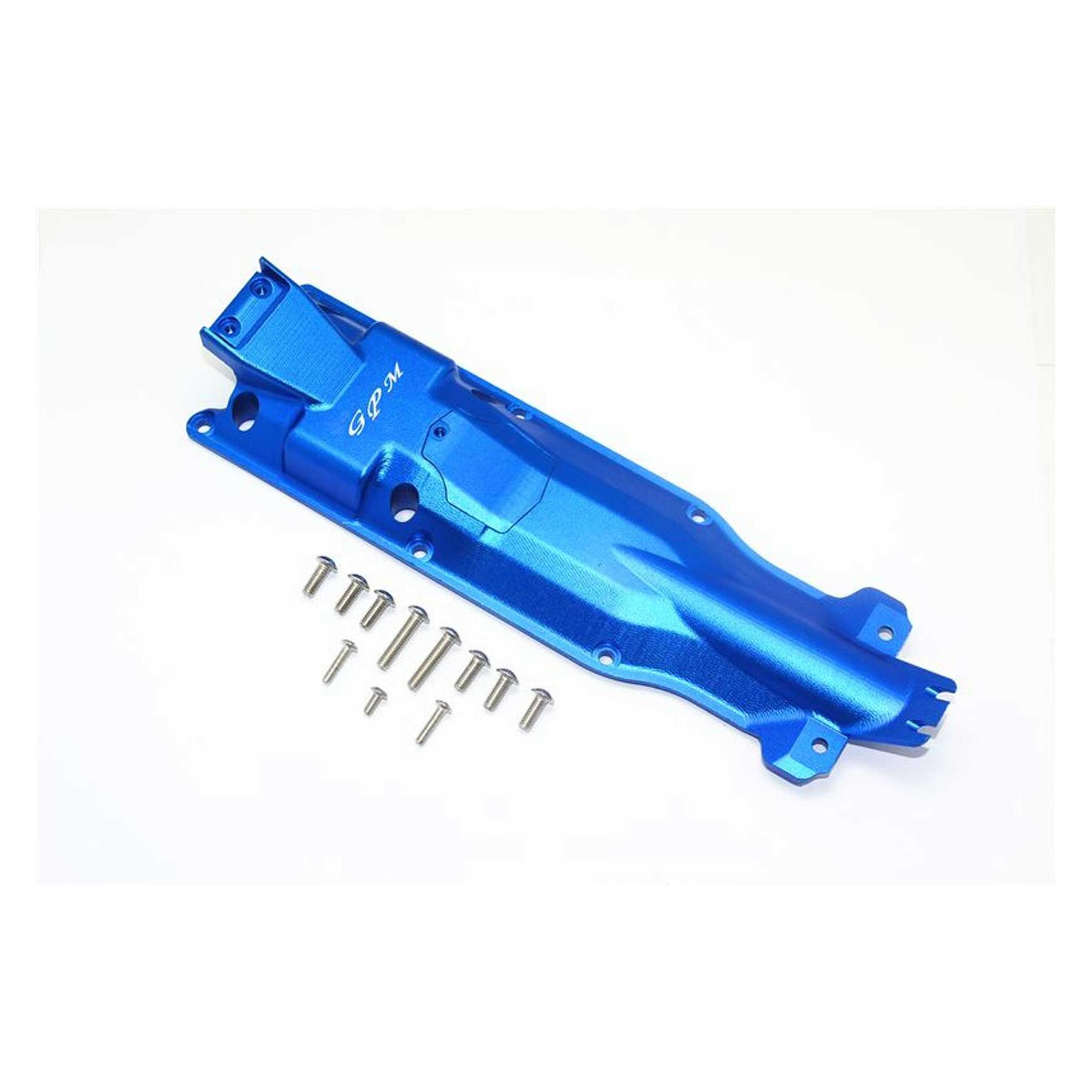 GPM aluminium unterbodenschutzplatte mitte blau trx 1/10 e-revo (GPMER2331MB)