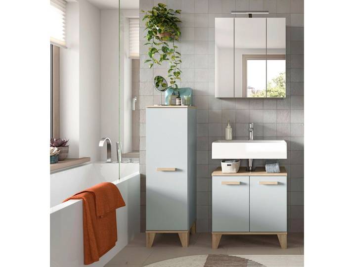 Badezimmer Star 4-tlg. ca. 94 cm Eiche/Graugrün