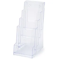 4 × 1/3 A4 Spritzguss-Prospekthalter Tisch/Wand