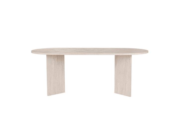 Calicosy Esstisch mit ovaler Tischplatte L200 cm 90/200/75 cm, Beige, 90x75x96 cm, Esszimmer, Esstische