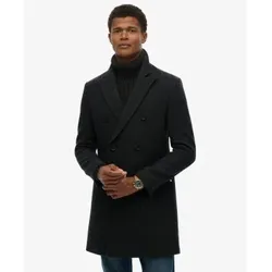 Superdry für Herren. M5012383A Schwarzer Merchant Town Mantel (XXL), Lässig, Wolle, Klassisch