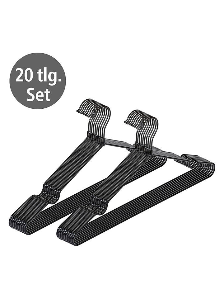 Wenko 20er-Set: Kleiderbügel in Schwarz - (B)40,5 cm - onesize
