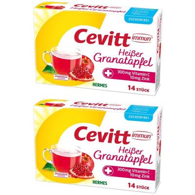 Cevitt immun heißer Granatapfel zuckerfrei Gran. 2x 2x14 St Granulat