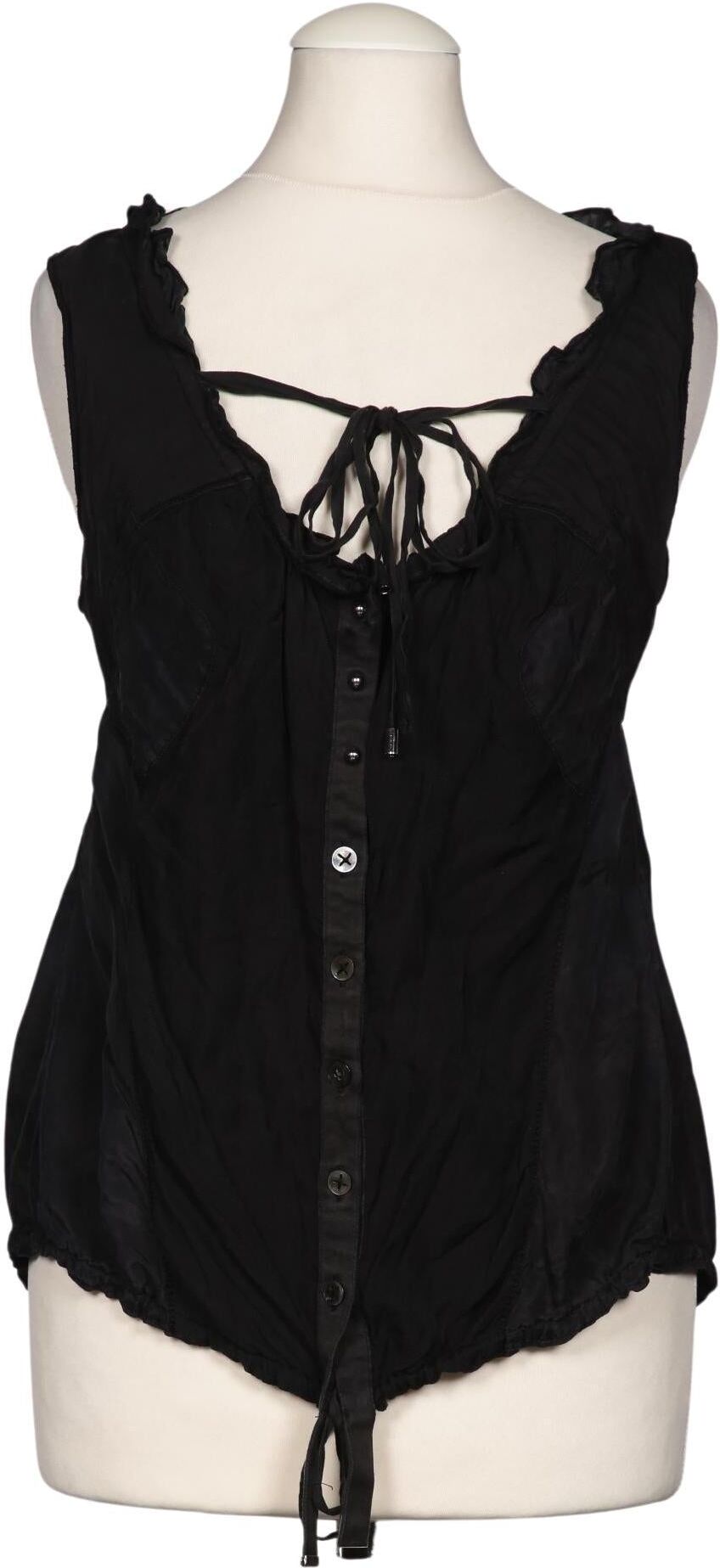 High Damen Bluse, Schwarz, Gr. EU 34, Viskose / Baumwolle / Seide - Second Hand