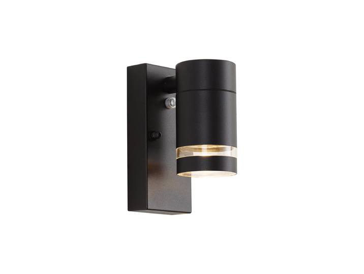 Applique murale d'extérieur moderne noire IP44 avec capteur