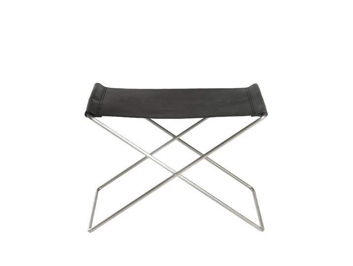 OX Denmarq OX Stool Hocker Leder Schwarz, Edelstahl