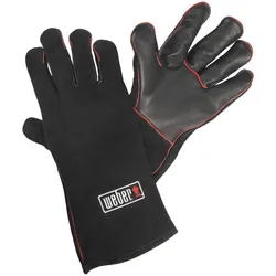 Weber Grillhandschuh Zubehör Leder Schwarz / Rot