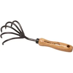 Magni, Gartenhandwerkzeug, Grubber geschmiedet - mit 5 Zinken und Eschenholzgriff mit 14 cm Länge - Krumpholz Gartengerät