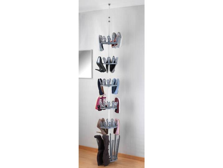 Teleskop-Schuhregal Achilles 30 x 100 x 30cm Grau