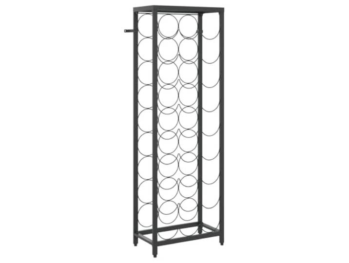 Weinständer 27 Flaschen, Schwarz, Schmiedeeisen, 34x18x100 cm Robustes, geschmiedetes Eisen, pulverbeschichtet, stabil, Wandbefestigung, elegantes Design