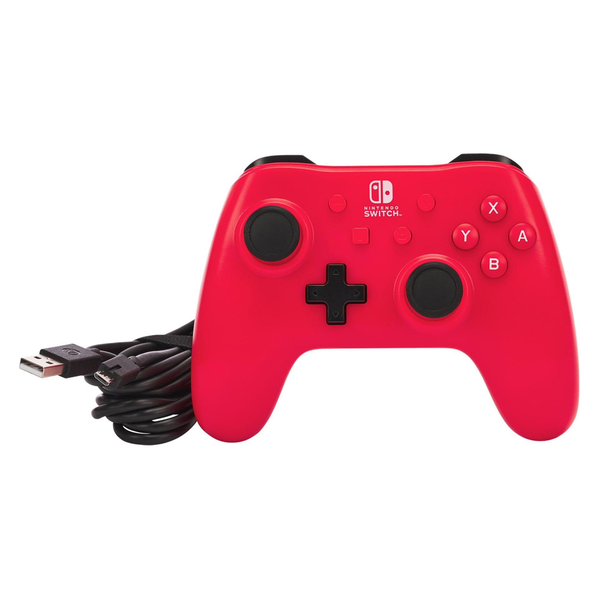 PowerA Kabelgebundener Controller für Nintendo Switch - Raspberry Red (Switch) (NSGP0142-01)