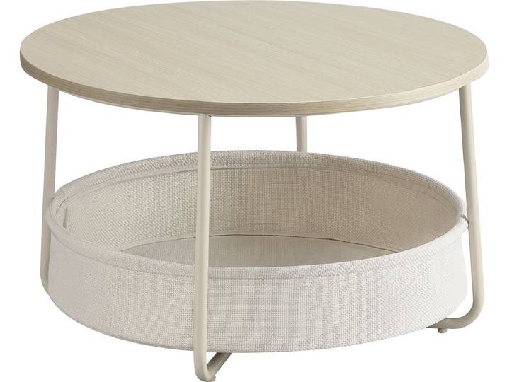 VASAGLE - Salontafel - Bijzettafel - Ronde - Bijzettafel - Stoffen Mand - Metalen Frame