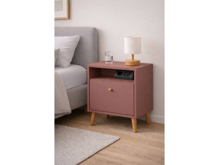 Nachtkommode Bjarne 40 x 50 x 33cm Pink/Altrosa