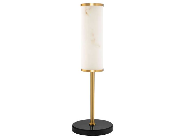 Lampe à poser Nolia Ø 16cm Doré Matériau : Pierre artificielle, Métal, Pierre Surface en métal : Doré Type de métal : Aluminium Type de pierre