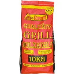 Favorit, Holzkohle, Grillkohle 10 kg Holzkohle aus Laubholz Kohle grosse Körnung lange Glut (10 kg)