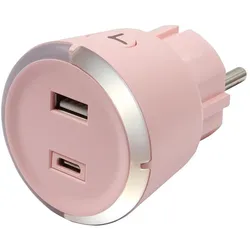 Capidi Sicherheitstimer USB A+C 1-4 Stunden 3,4A Pink, Küchentimer, Pink