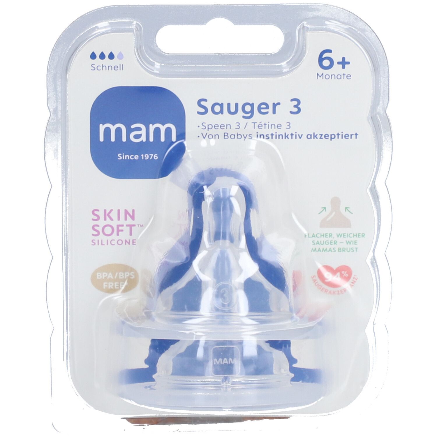 MAM Speen Maat 3 - 6m+ 2 St Sauger