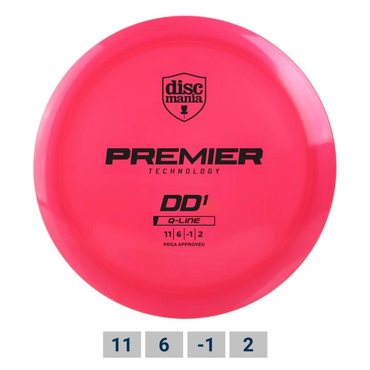 Discmania Discgolf-Distance-Driver Q-LINE PREMIER DD1 Lachsrosa 11/6/-1/2 (72794176)