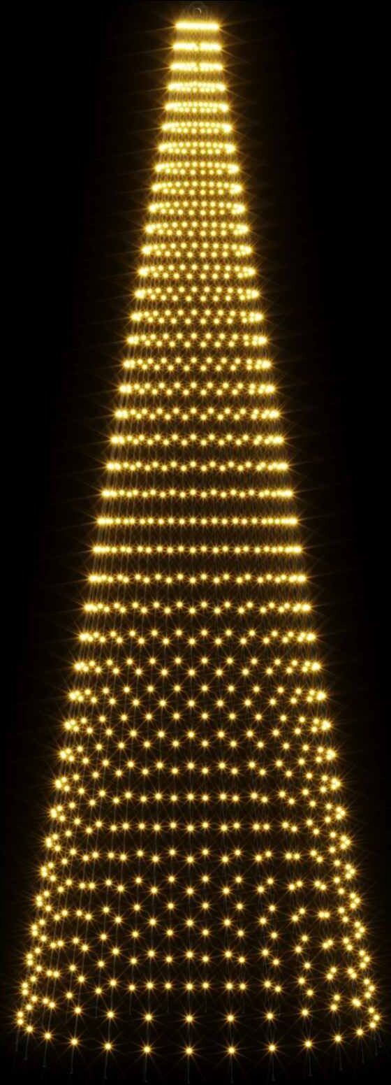 vidaXL Guirlande lumineuse de sapin de Noël avec piquet et mât 400 cm