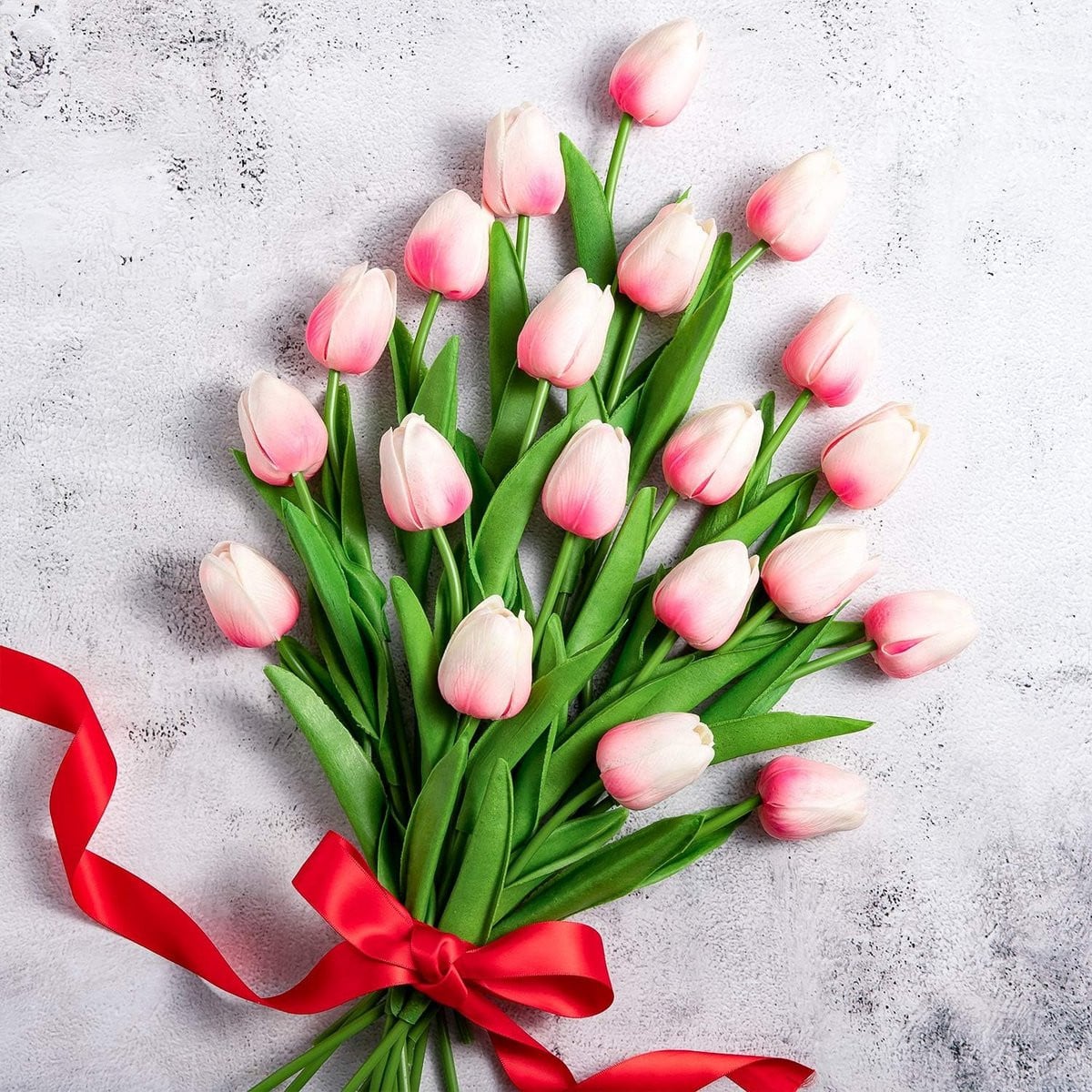 20 Stuks Realistische Kunst Tulpen Lichtroze - Zijden Bloemen voor Decoratie en Bruiloft
