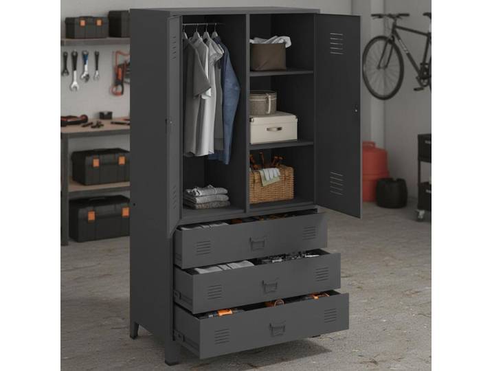 Armoire industrielle, anthracite, 90x50x180 cm, métal