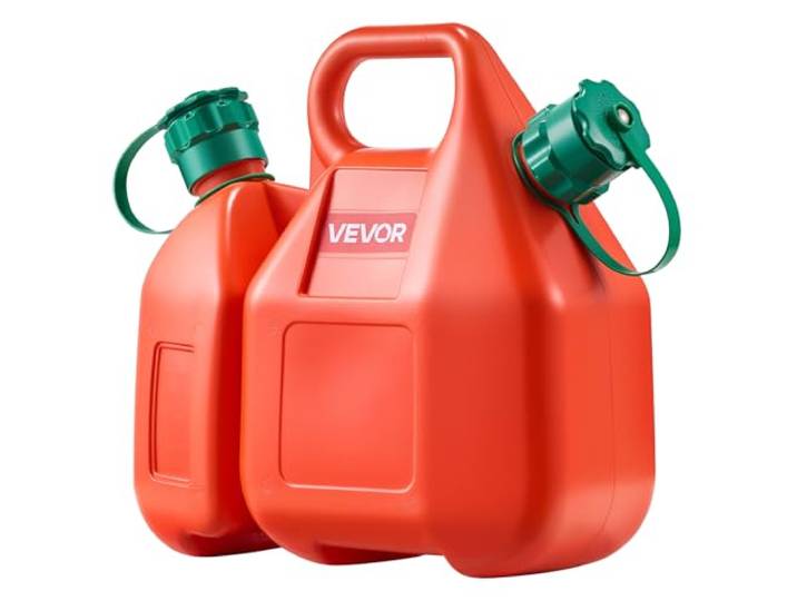 VEVOR Bidon Essence 6 L Bidon Carburant avec Bec Verseur\, Récipient Huile 1\,9 L\, Débit Maximal 5\,5 L/min\, Réservoir Essence Plat Portable pour la Plupart des Voitures\, Motos\, UTV\, Tracteurs\, Rouge