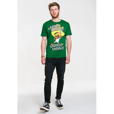 T-Shirt LOGOSHIRT "Speedy Gonzales - Arriba", Herren, Gr. 4XL, grün, 100% Baumwolle, bedruckt, normal, Rundhals, Shirts T-Shirt, mit Speedy Gonzales - Print