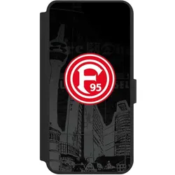 Nivocase Klapphülle für Samsung Galaxy S24+ Handyhülle aus Kunst Leder NIVOflip schwarz Fortuna Düsseldorf (Samsung Galaxy S24+), Smartphone Hülle, Schwarz