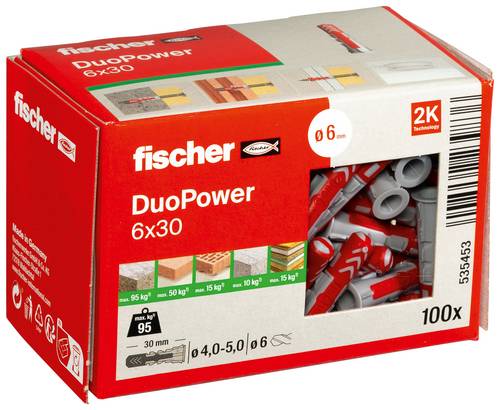 Fischer 535453 DUOPOWER 6x30 LD 2-Komponenten-Dübel 30mm 6mm 100St.