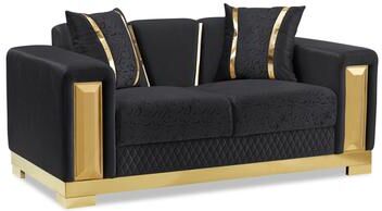 Furniture of America Ospray II Glam Solid Wood Loveseat with Accent Pillows
