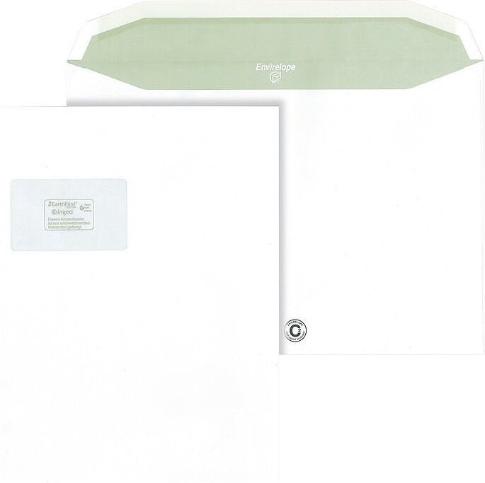 kaiserkraft Briefumschläge Envirelope®, weiß, Format C4, mit Fenster, VE 500 Stk, ab 10 VE