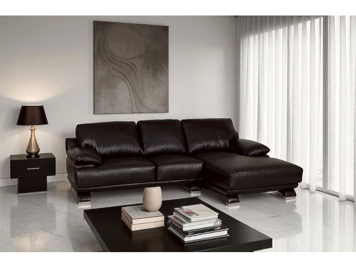 SOFORT LIEFERBAR Designer Ecksofa Gaudi Eckcouch Vollleder schwarz SONDERPREIS