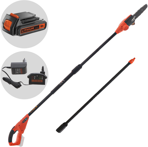 Black & Decker GPC1820L20-QW - Élagueuse à batterie sur perche 18V - batterie 2Ah