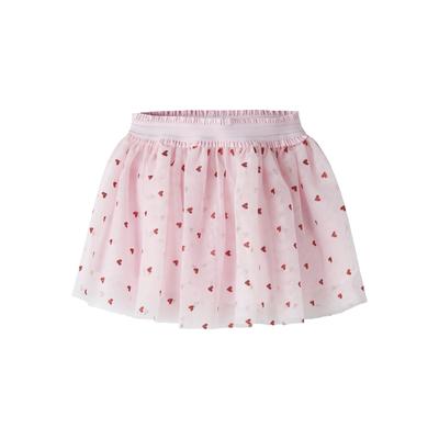 Minirock NAME IT "NMFBEROSS TULLE SKIRT", Mädchen, Gr. 116, rosa (cradle pink), Tüll, Obermaterial: 100% Polyamid, bedruckt, Basic mini, Röcke Minirock