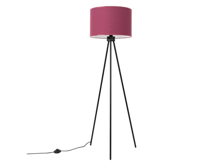 Lampadaire tissu/pvc/acier bordeaux/noir h 135 cm