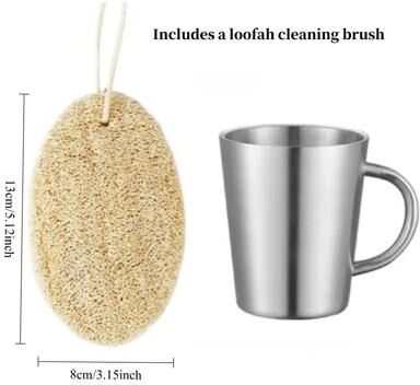 Inspire Curations ThermoSip 300ml Double Wall Stainless Steel Mug Insulated Coffee & Beer Cup with Cleaning Brush