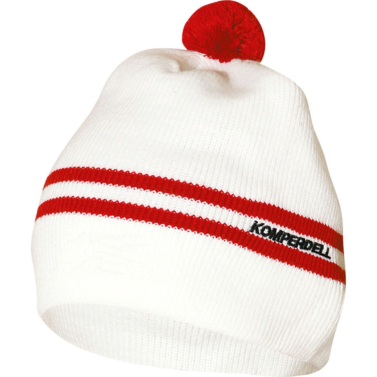 Komperdell Nostalgie Strickhaube white/ red (1) Uni 602-1-Uni