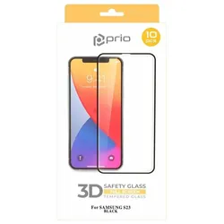 prio 10x 3D Tempered Glass Screen Protector for Samsung S23 black (Samsung Galaxy S23), Smartphone Schutzfolie, Schwarz