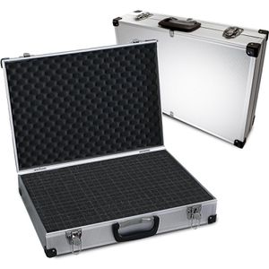 PeakTech Transportkoffer P 7270, abschließbar, aus Aluminium, mit Schaumstoff, wasserabweisend, 50 x 12 x 35cm