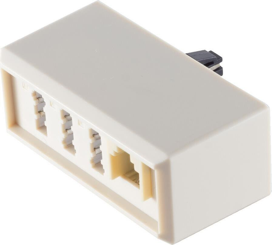 S-CONN Adapter: TAE-F stekker naar TAE NFF drievoudige koppeling en 6P4C