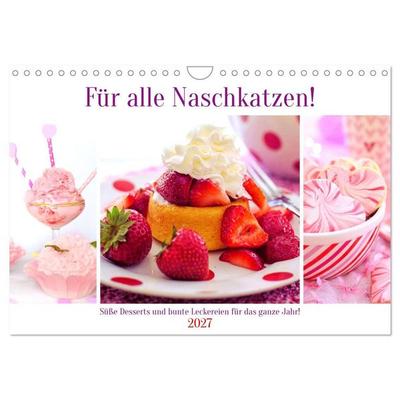 Für alle Naschkatzen! Süße Desserts und bunte Leckereien für das ganze Jahr! (Wandkalender 2027 DIN A4 quer), CALVENDO Monatskalender