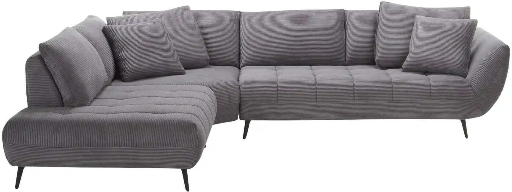 Bobb Ecksofa mit Sitztiefenverstellung Carly Novaspring ¦ grau ¦ Maße (cm): B: